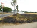Bodenfeuer ausgeloest durch Strohballenpresse Koeln Holweide Colonia Allee P02